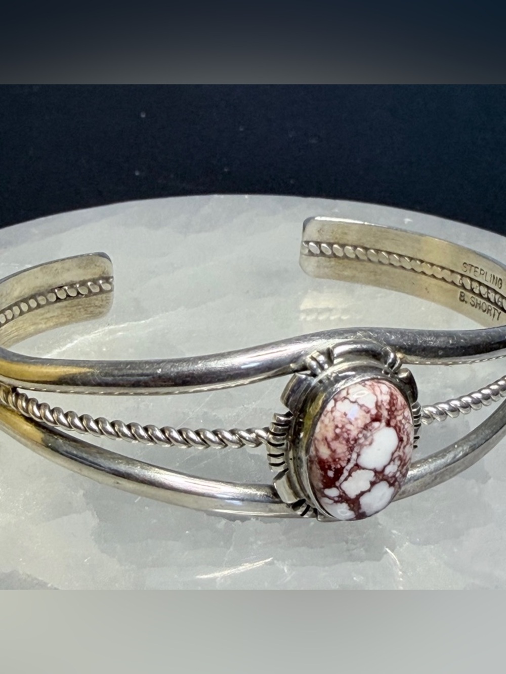 Authentic Navajo Benson
Shorty Sterling Silver & Wild
Horse Cuff Bracelet